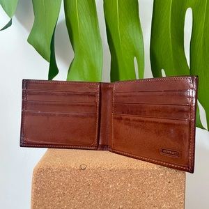 COACH wallet - brown cognac genuine leather bifold